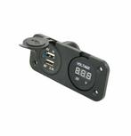 Voltmeter + dubbel USB stopcontact 12 volt, Watersport en Boten, Ophalen of Verzenden, Nieuw