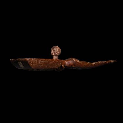 Oud-Egyptisch Hout Lepel met een zwemmer. Nieuwe Koninkrijk,, Verzamelen, Mineralen en Fossielen