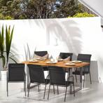 vidaXL Tuinstoelen 6 st staal en textileen zwart, Tuin en Terras, Tuinstoelen, Verzenden, Nieuw, Metaal
