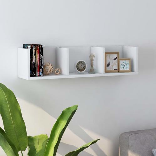 vidaXL Cd-wandschap 75x18x18 cm bewerkt hout wit, Huis en Inrichting, Woonaccessoires | Wandplanken en Boekenplanken, Nieuw, Verzenden