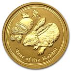 Gouden Lunar II - 1/10 oz 2011 Year of the Rabbit, Postzegels en Munten, Goud, Losse munt, Verzenden