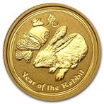 Gouden Lunar II - 1/10 oz 2011 Year of the Rabbit, Goud, Losse munt, Verzenden