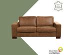 Leren bank Enjoy - 2,5 zits - Kenia Brown (bruin) - Poten, Huis en Inrichting, Banken | Bankstellen, Nieuw, Ophalen of Verzenden