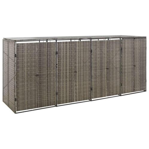 Containerberging viervoudig 274x80x117 cm poly rattan grijs, Huis en Inrichting, Overige Huis en Inrichting, Nieuw, Verzenden