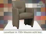 Leren eetkamerstoel Pleasure - Toledo Smog (grijs) - Met, Huis en Inrichting, Stoelen, Eigentijds, Modern, Nieuw, Leer, Ophalen of Verzenden