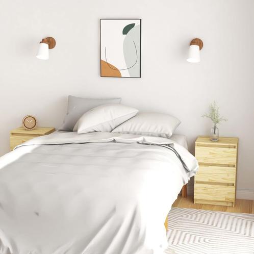 vidaXL Nachtkastjes 2 st 40x29,5x64 cm massief grenenhout, Huis en Inrichting, Slaapkamer | Nachtkastjes, Nieuw, Minder dan 45 cm