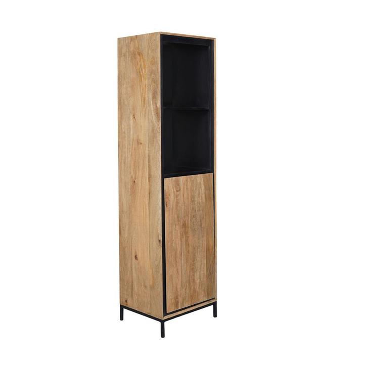 *WOONWINKEL* Starfurn RichWood Smalle Kast Mango Met Zwarte, Huis en Inrichting, Kasten | Boekenkasten, Nieuw, Verzenden