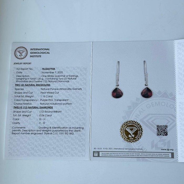 Zonder Minimumprijs - Hangoorbellen - 14 karaat Witgoud -, Sieraden, Tassen en Uiterlijk, Antieke sieraden