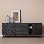 Dressoir Mangohout Fianna 210 cm, Verzenden, Nieuw, 200 cm of meer, Industriële meubels