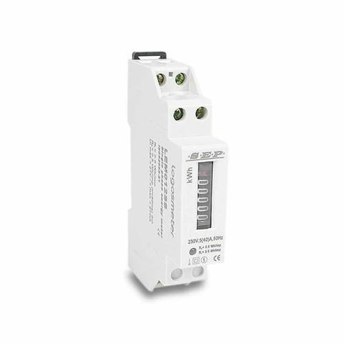 SEP kWh meter 1 fase 40A analoog met Puls - LEM012SS, Doe-het-zelf en Verbouw, Elektra en Kabels, Ophalen of Verzenden