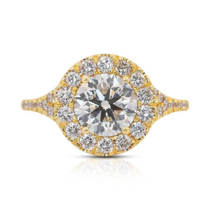 Ring - 18 karaat Geel goud - 2.51ct. tw. Diamant, Sieraden, Tassen en Uiterlijk, Ringen