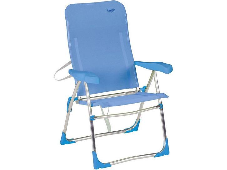 Crespo AL/206 - Klapstoel - Verstelbaar in 7 standen - Blauw, Caravans en Kamperen, Kampeermeubelen, Zo goed als nieuw, Verzenden