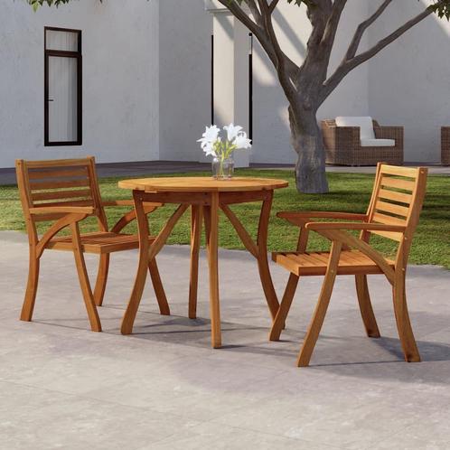vidaXL Tuintafel Ø 85 cm massief acaciahout, Tuin en Terras, Tuintafels, Nieuw, Hout, Verzenden