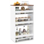 LIVSK Smalle Mobiele Serveerwagen - Open Planken - Keukenwag, Verzenden, Nieuw