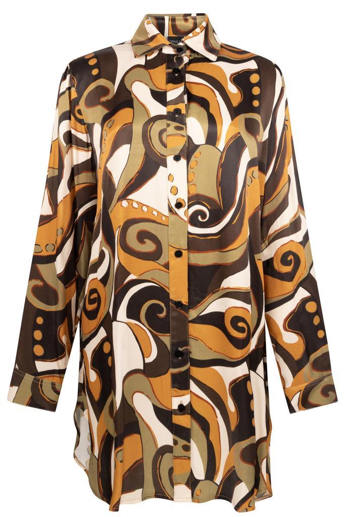Ophilia blouse Jazz print satijn Maat:, Kleding | Dames, Blouses en Tunieken, Overige kleuren, Nieuw, Verzenden