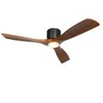 Plafondventilator zwart met hout incl. LED met, Nieuw, Overige materialen, Modern