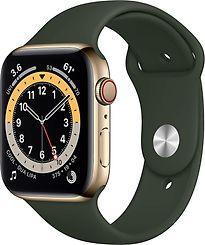 Apple Watch Series 6 44 mm kast van goud roestvrij staal met, Telecommunicatie, Overige Telecommunicatie, Zo goed als nieuw, Verzenden