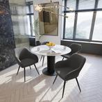 Eetkamerstoel Marilyn, koordlook, gestoffeerd - antraciet /, Verzenden, Nieuw