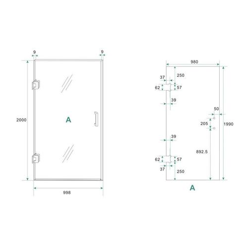 Glas Voor Nisdeur Wiesbaden Less 100x200 cm 8 mm Nano Helder, Doe-het-zelf en Verbouw, Sanitair, Ophalen of Verzenden