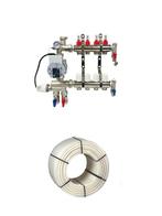 RVS 1 groeps verdeler met pomp + 90 mtr vloerverwarmingsl..., Doe-het-zelf en Verbouw, Verwarming en Radiatoren, Ophalen of Verzenden