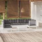 vidaXL 7-delige Loungeset met kussens grenenhout wit, Tuin en Terras, Tuinsets en Loungesets, Verzenden, Nieuw, Loungeset