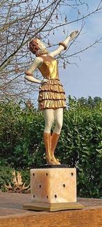 sculptuur, las vegas dame - 42 cm - brons marmer, Antiek en Kunst