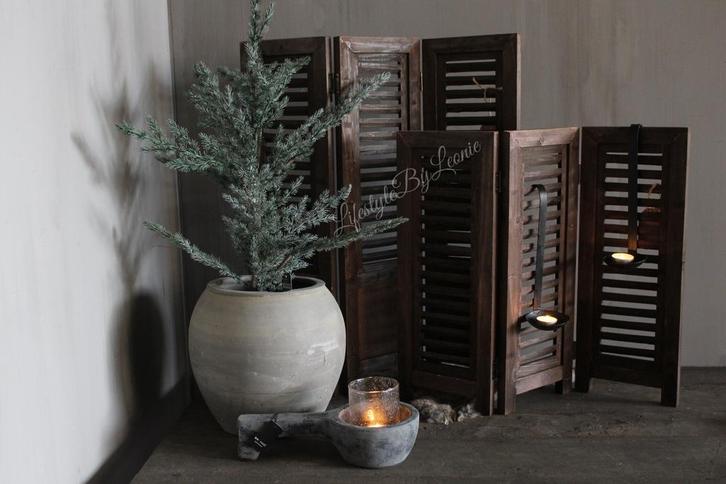 Drieluik Shutters brown wash 52 cm, Huis en Inrichting, Woonaccessoires | Overige, Nieuw, Ophalen of Verzenden