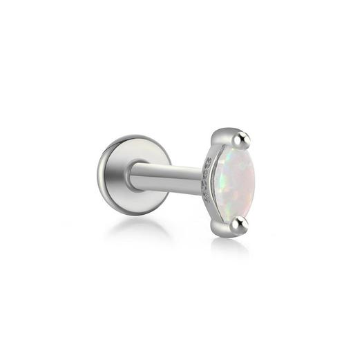 925 zilveren piercing met ovalen mini opaal, Sieraden, Tassen en Uiterlijk, Kettinghangers, Nieuw, Verzenden