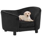 vidaXL Hondenbank 69x49x40 cm pluche zwart, Dieren en Toebehoren, Verzenden, Nieuw