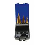 Stappenboor set 4-30mm titanium gecoat 3-delig (Boren), Verzenden, Nieuw