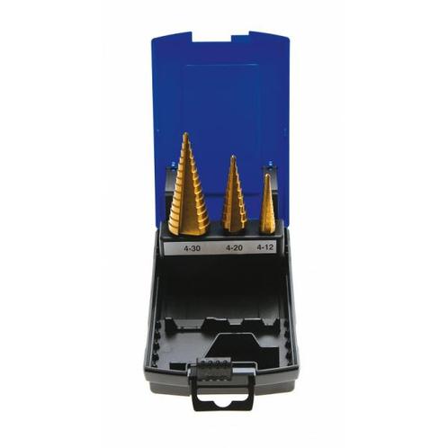 Stappenboor set 4-30mm titanium gecoat 3-delig (Boren), Auto diversen, Autogereedschap, Nieuw, Verzenden