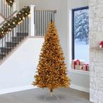vidaXL Kerstboom met 300 LED met standaard Goud 240 cm PET, Diversen, Kerst, Verzenden, Nieuw