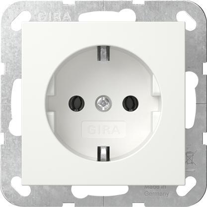 Gira Systeem 55 Schuko Stopcontact Puur Wit Matt (Europese, Doe-het-zelf en Verbouw, Elektra en Kabels, Overige typen, Nieuw, Verzenden