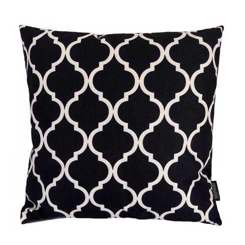 Quatrefoil Zwart | 45 x 45 cm | Kussenhoes | Katoen/Linnen, Huis en Inrichting, Woonaccessoires | Kussens, Verzenden