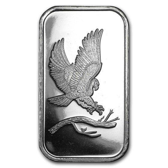1 Troy Ounce - Zilver .999 - 1 oz Eagle 999 Fine Silver Bar, Postzegels en Munten, Edelmetalen en Baren