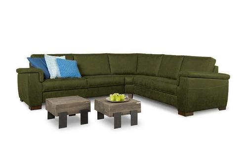 Hoekbankstel Elsen - hoekbanken - Groen, Huis en Inrichting, Banken | Sofa's en Chaises Longues, Nieuw, Stof