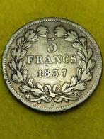 Frankrijk. Louis Philippe I. 5 Francs 1837-B, Rouen (Zonder