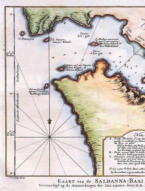 Zuid-Afrika - Saldanhabaai, Kaapstad; J. van der Schley -, Boeken, Atlassen en Landkaarten