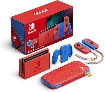 Nintendo Switch Console Set Mario Red & Blue Edition V2 (..., Spelcomputers en Games, Spelcomputers | Nintendo Switch, Zo goed als nieuw