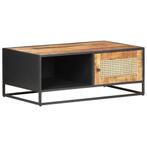 vidaXL Salontafel 90x50x35 cm ruw mangohout en natuurlijk, Huis en Inrichting, 50 tot 100 cm, Verzenden, Nieuw, 50 tot 100 cm