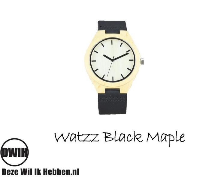 Houten horloge:  Black Maple (WATZZ 13), Diversen, Overige Diversen