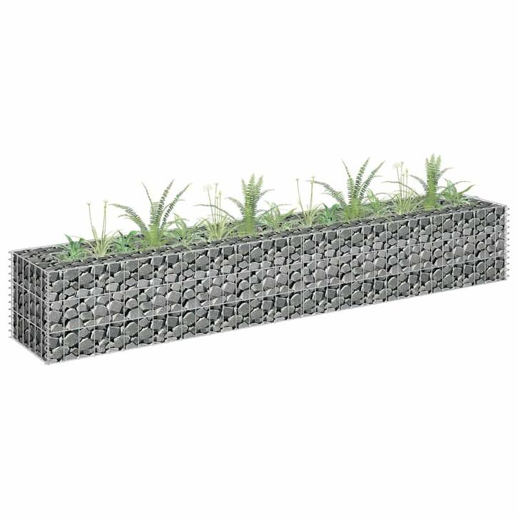 vidaXL Gabion plantenbak verhoogd 180x30x30 cm, Tuin en Terras, Bloembakken en Plantenbakken, 100 cm of meer, Nieuw, Metaal, 30 tot 60 cm