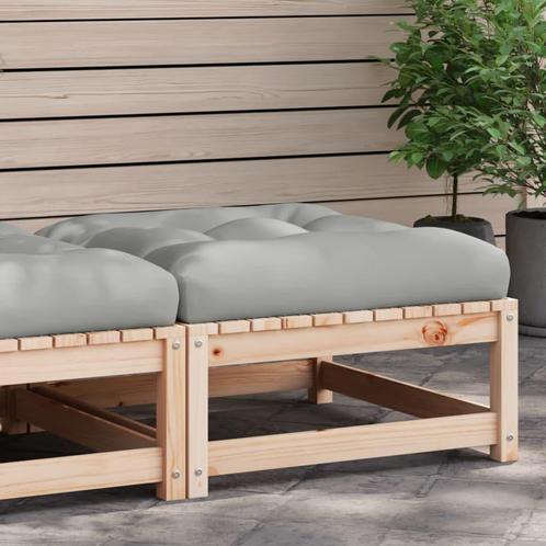 vidaXL Tuinvoetenbank met kussen massief grenenhout, Tuin en Terras, Tuinsets en Loungesets, Nieuw, Verzenden
