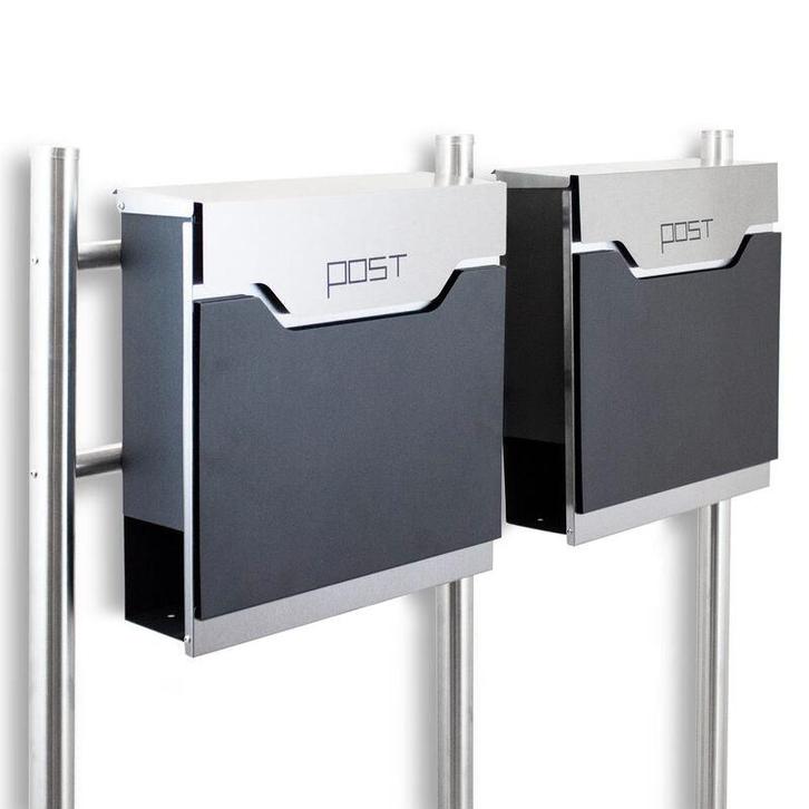 Vrijstaande Designbrievenbus - Grafiet, Tuin en Terras, Brievenbussen, Nieuw, Verzenden