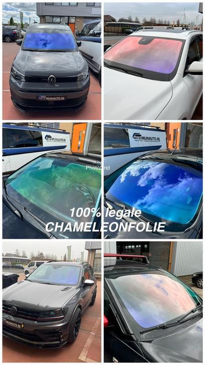 Voorruit Chameleon folie Blue of Rood of Groen*