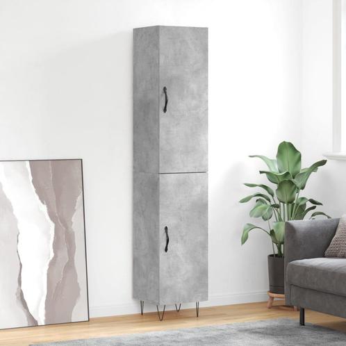 vidaXL buffetkast 34,5x34x180 cm bewerkt hout betongrijs, Huis en Inrichting, Kasten | Buffetkasten, 25 tot 50 cm, Nieuw, Overige houtsoorten
