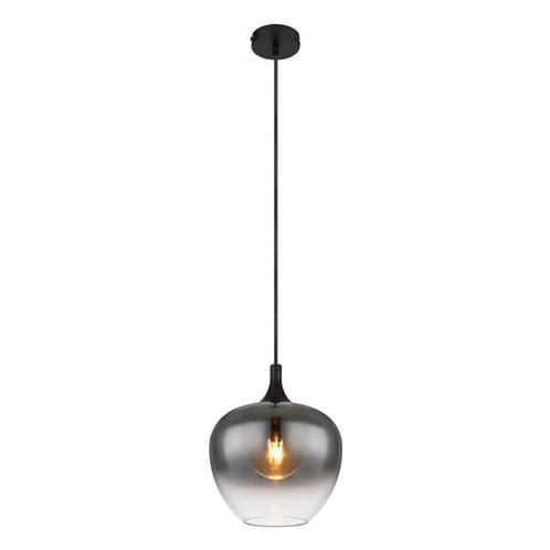 Hanglamp MAXY 24.0 cm 1-lichts Zwart, Smoked, Huis en Inrichting, Lampen | Hanglampen, 75 cm of meer, Nieuw, Metaal, Ophalen of Verzenden
