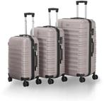 2dekans | Harde Kofferset Rome - 3-Delig - ABS - Champagne, Sieraden, Tassen en Uiterlijk, Koffers, Ophalen of Verzenden, Zo goed als nieuw