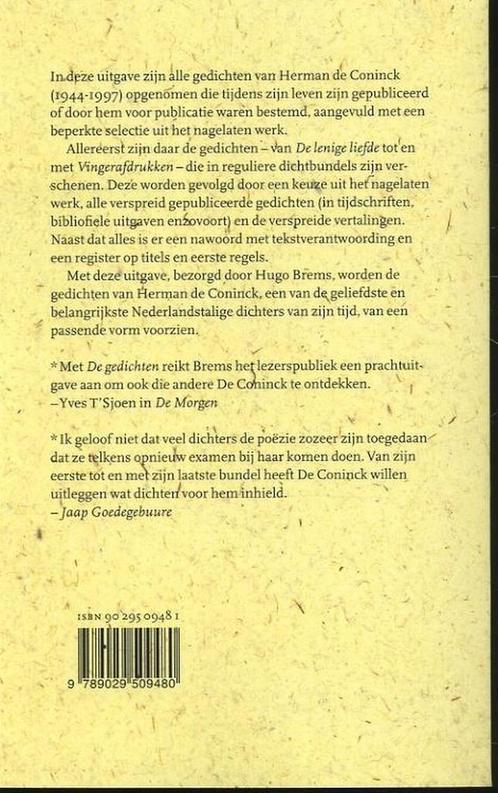 Herman de Coninck 9789029509480 Herman de Coninck, Boeken, Overige Boeken, Gelezen, Verzenden