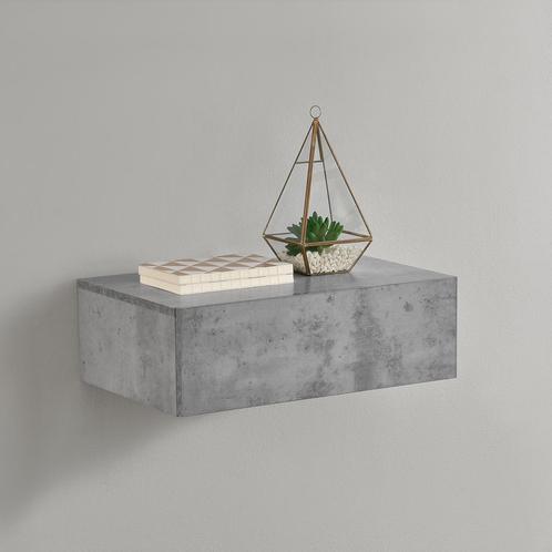 Wandplank met lade zwevend 46x30x15 cm betonkleurig, Huis en Inrichting, Woonaccessoires | Wandplanken en Boekenplanken, Nieuw